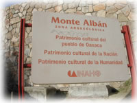 sign for Monte Alban, Mexico