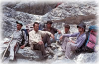 group of trekkers in Shimshal, Pakistan